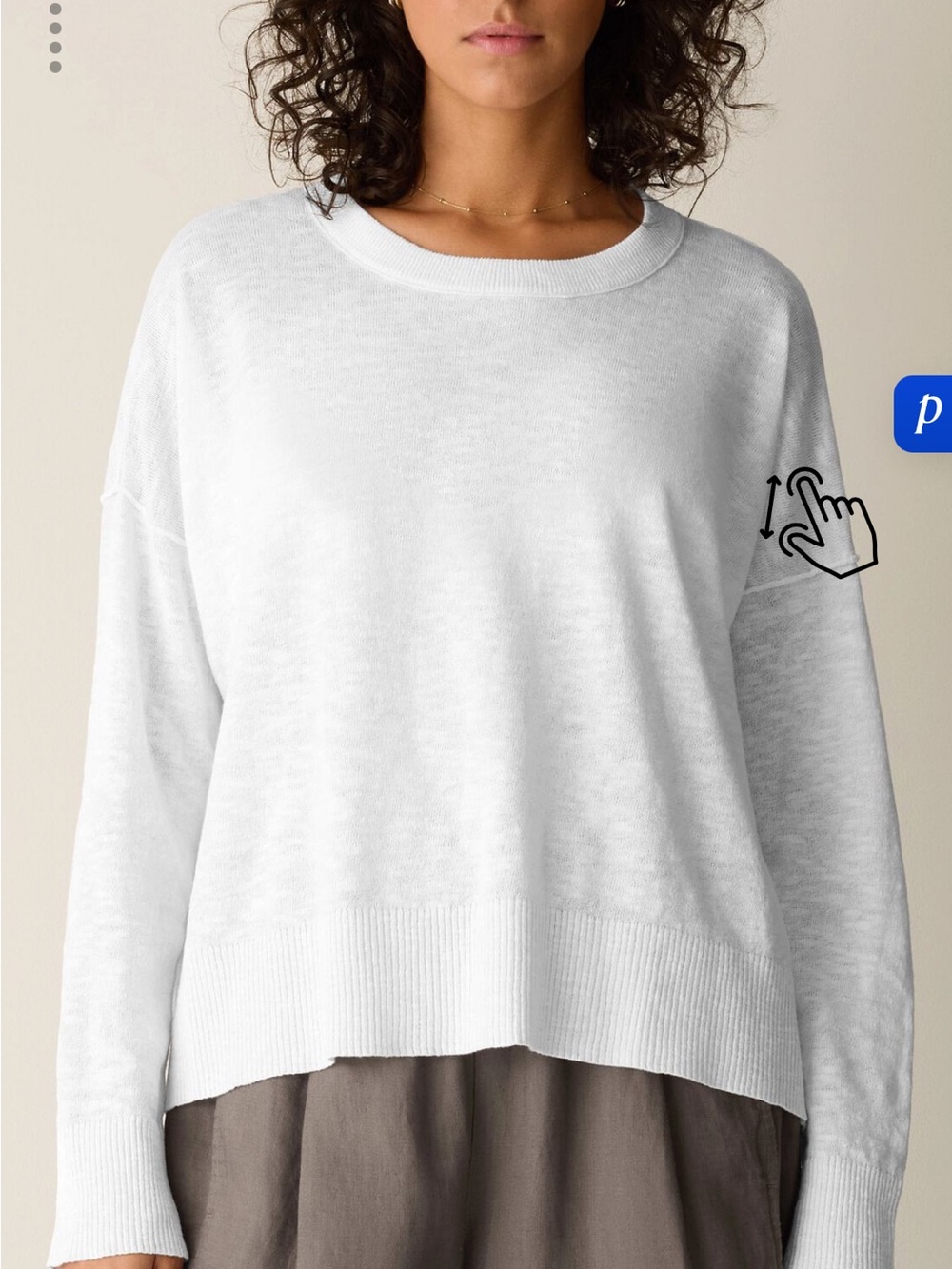 Eileen Fisher Organic Linen Cotton Slub Crew Neck Top